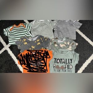 10 onesies , unisex , 3-6 months and in good condition